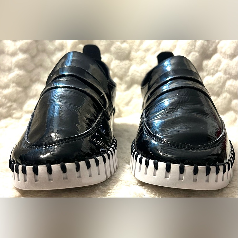 Ilse Jacobsen Hornbaek Shiny Black patent Slip-On Loafer women’s size 10 - Picture 7 of 9